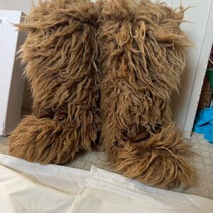 Stella McCartney Tan Brown Shaggy Yeti Boots
